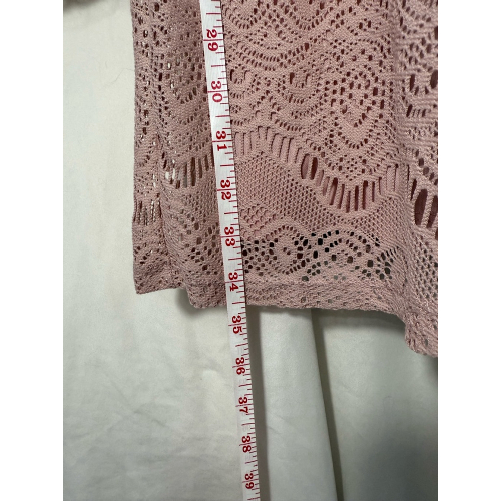 Women's Xhilaration Pink Lace Long Sleeve Dress Size L - Picture 4 of 6